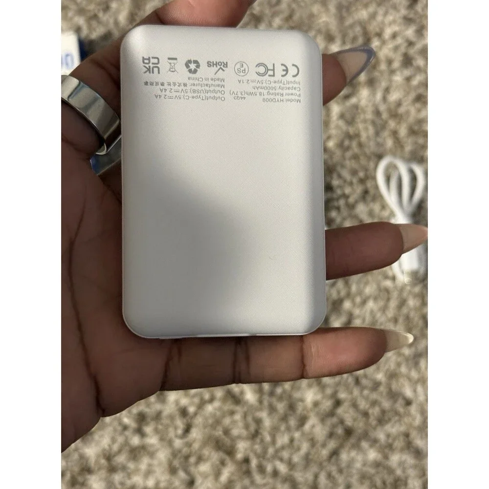 Miady 2-Pack 5000mAh Mini Portable Charger, 5V 2.4A USB-C Output Fast Charging